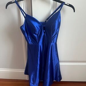 Teeze Me Blue Satin Dress